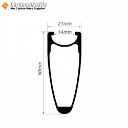 650C 50x21mm Clincher Carbon Road Bike Rims Handbike Rim (571mm)